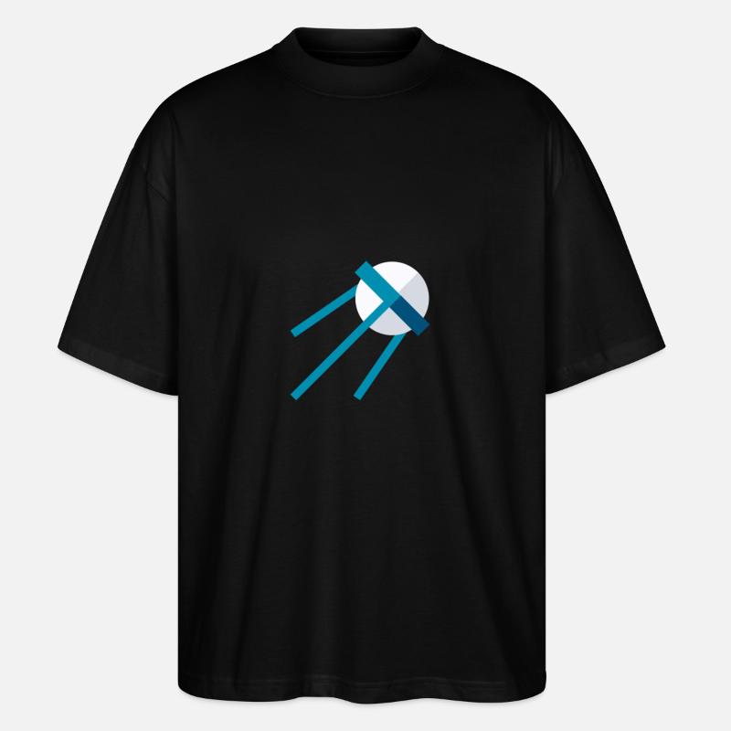 Satellit im All – Blaues Space Icon - Stanley/Stella Oversized Unisex Bio T-Shirt Blaster 2.0 - Schwarz