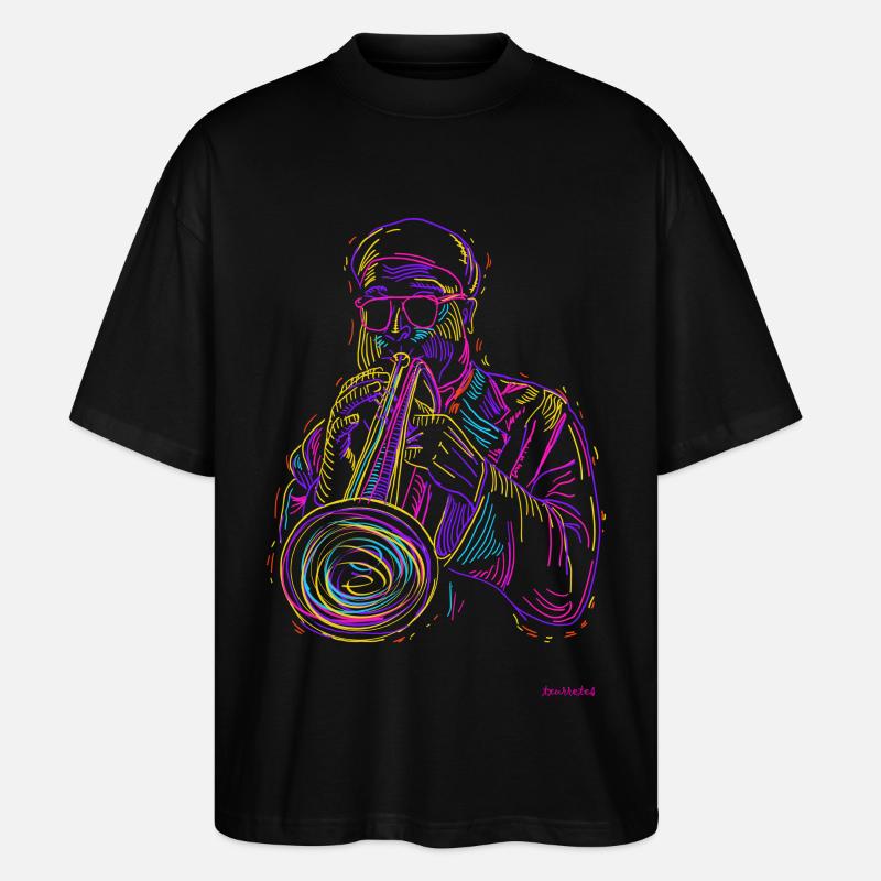 Jazz-Trompete - Stanley/Stella Oversized Unisex Bio T-Shirt Blaster 2.0 - Schwarz