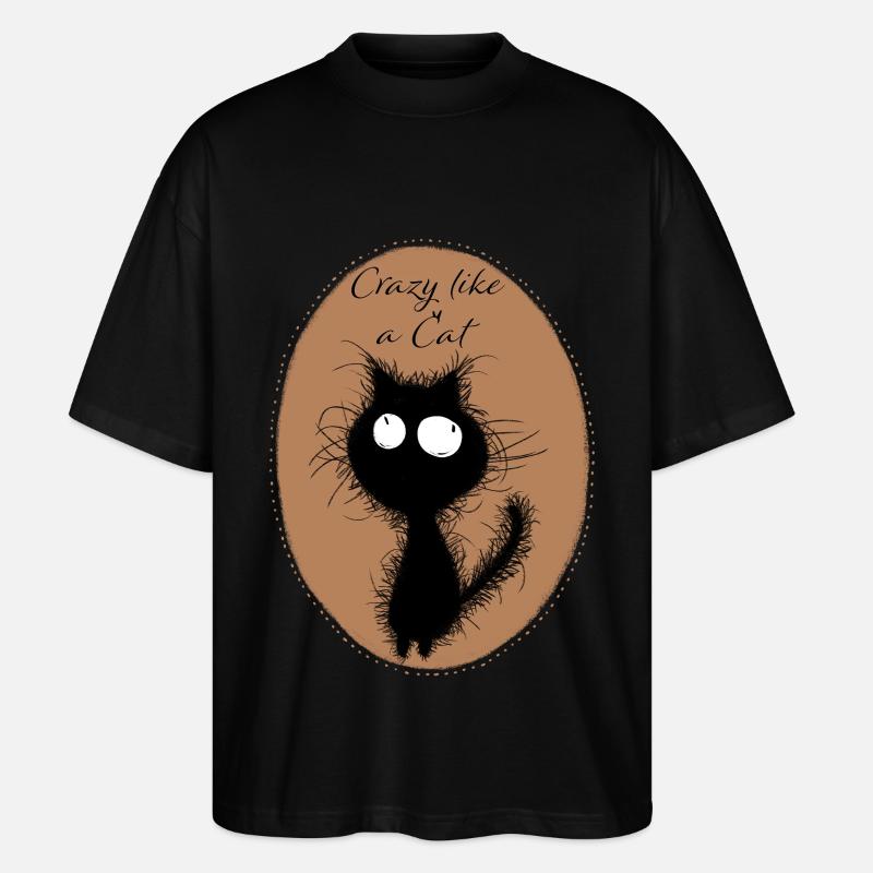 Verrückte Katze - Stanley/Stella Oversized Unisex Bio T-Shirt Blaster 2.0 - Schwarz
