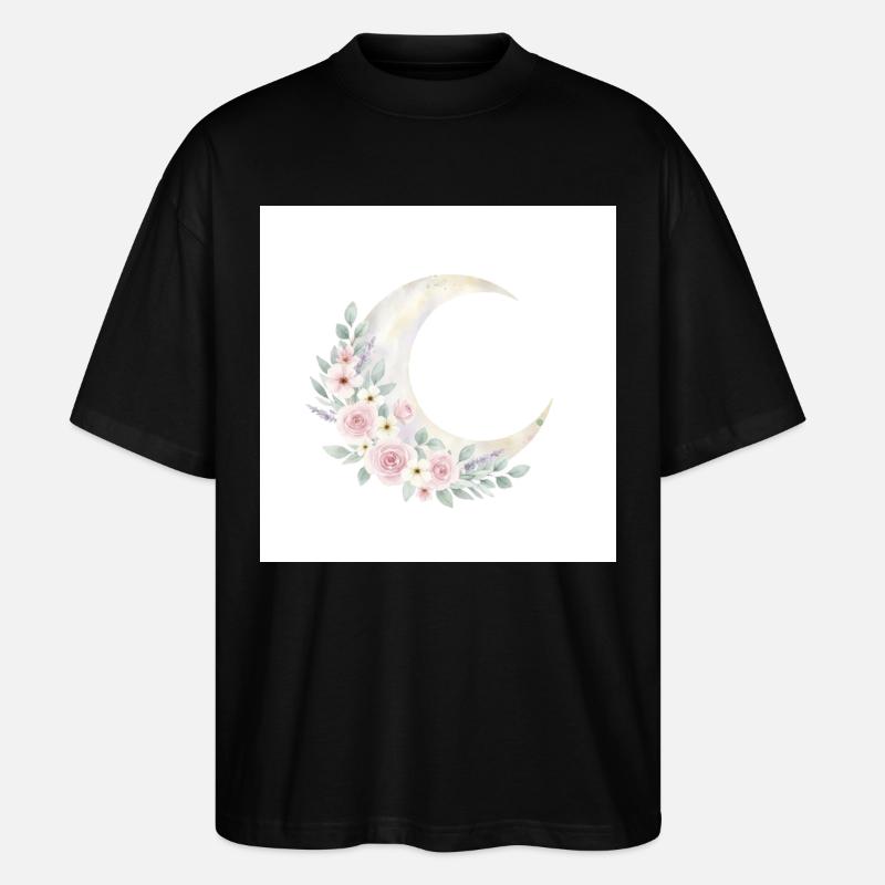 Couronne de fleurs de lune - T-shirt bio Blaster 2.0 coupe oversize Stanley/Stella Unisexe - noir