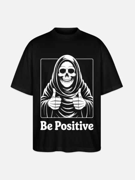 Be Positive Skeleton Motif - Stanley/Stella Oversized Unisex Organic T-shirt Blaster 2.0 - black
