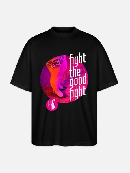 ThinkBick_Fight_the_good_fight_2026_4 - Stanley/Stella Oversized Unisex Bio T-Shirt Blaster 2.0 - Schwarz