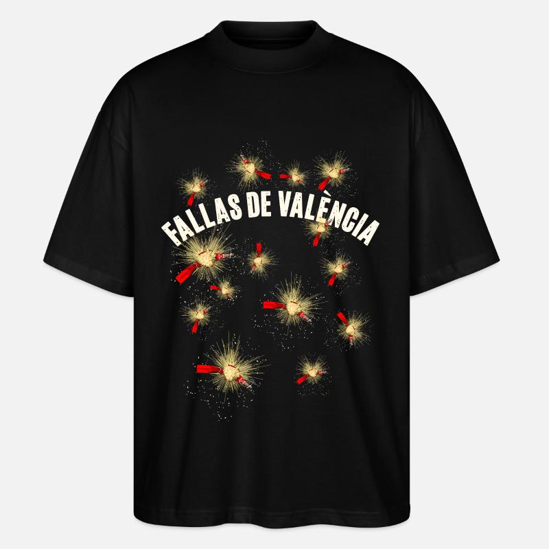 Fallas De Valencia Pyro Feuerwerk - Stanley/Stella Oversized Unisex Bio T-Shirt Blaster 2.0 - Schwarz