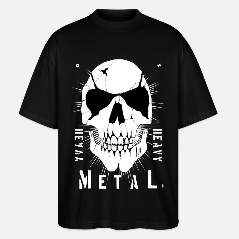 Metallschädel mit Rissen - Stanley/Stella Oversized Unisex Bio T-Shirt Blaster 2.0 - Schwarz