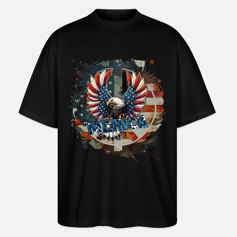 4. Juli - Stanley/Stella Oversized Unisex Bio T-Shirt Blaster 2.0 - Schwarz