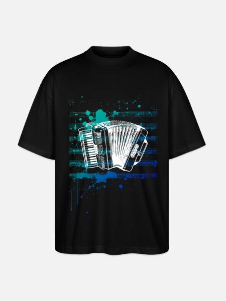 Accordéon - T-shirt bio Blaster 2.0 coupe oversize Stanley/Stella Unisexe - noir