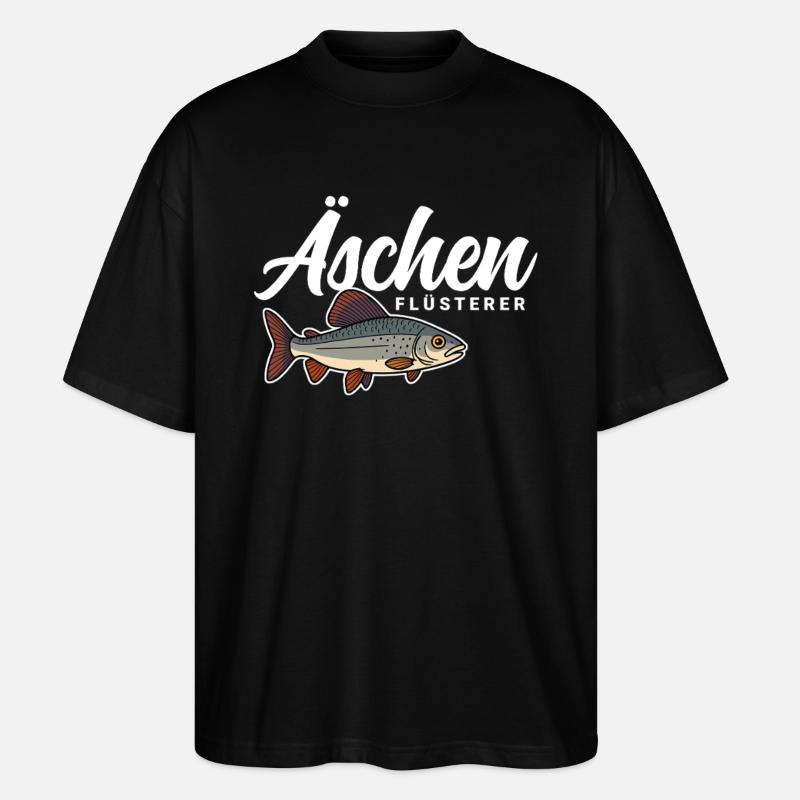 Äschen Flüsterer - Stanley/Stella Oversized Unisex Bio T-Shirt Blaster 2.0 - Schwarz