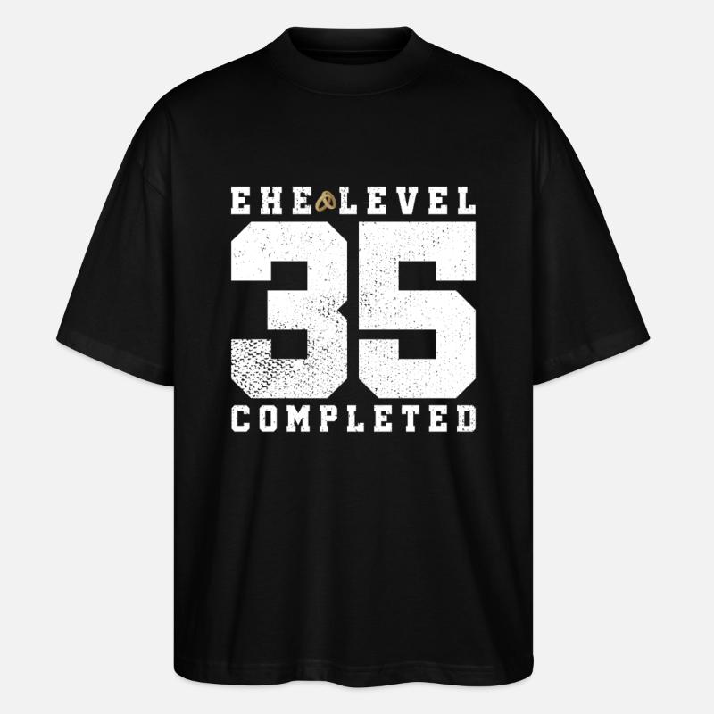 Marriage Level 35 Completed - Stanley/Stella Oversized Unisex Organic T-shirt Blaster 2.0 - black