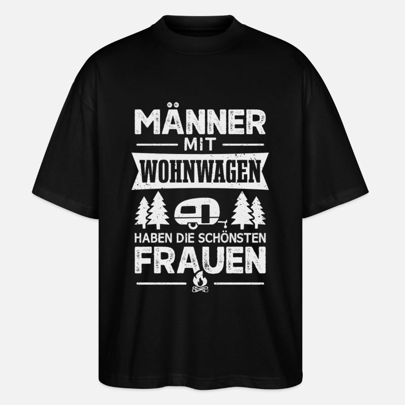 Camping Männer Wohnwagen Camper - Stanley/Stella Oversized Unisex Bio T-Shirt Blaster 2.0 - Schwarz