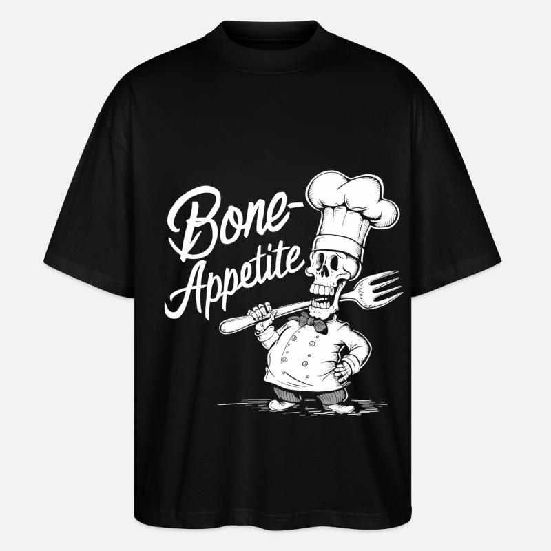 Bone Appetite Skeleton Chef - Stanley/Stella Oversized Unisex Organic T-shirt Blaster 2.0 - black
