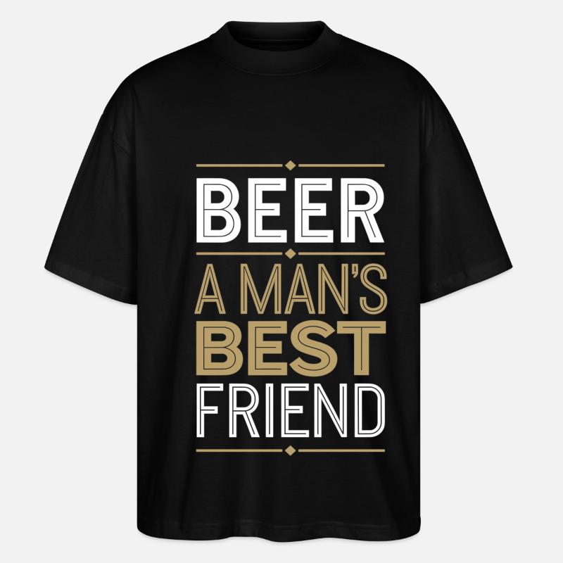 Männer und Bier – echte Freundschaft - Stanley/Stella Oversized Unisex Bio T-Shirt Blaster 2.0 - Schwarz