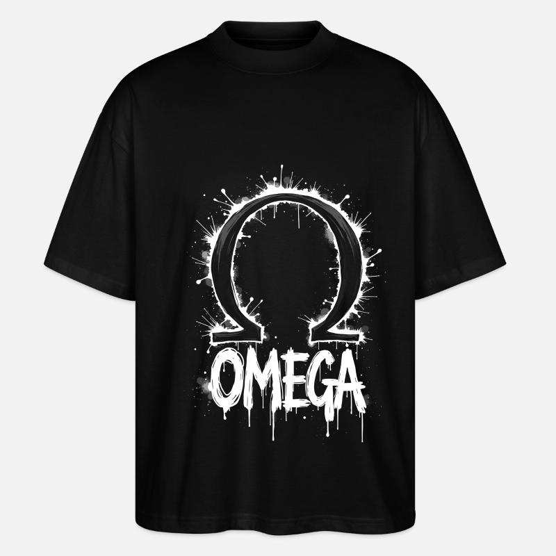 Omega Symbol Splash - Stanley/Stella Oversized Unisex Bio T-Shirt Blaster 2.0 - Schwarz