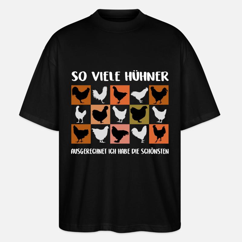 J’ai les plus beaux poulets Graphique de poulet coloré - T-shirt bio Blaster 2.0 coupe oversize Stanley/Stella Unisexe - noir