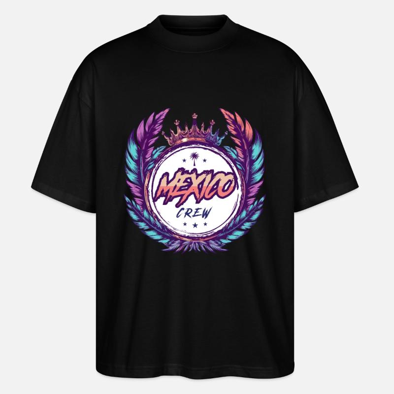 Mexiko Crew Bunt - Stanley/Stella Oversized Unisex Bio T-Shirt Blaster 2.0 - Schwarz