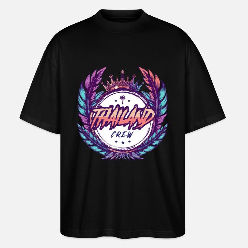 Thailand Crew Bunt - Stanley/Stella Oversized Unisex Bio T-Shirt Blaster 2.0 - Schwarz