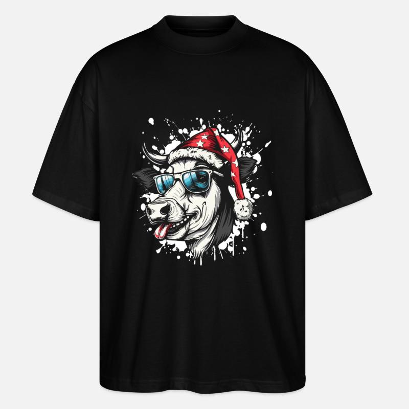 Vache Noël Drôle - T-shirt bio Blaster 2.0 coupe oversize Stanley/Stella Unisexe - noir