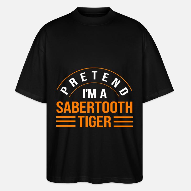 Urzeit Säbelzahntiger - Stanley/Stella Oversized Unisex Bio T-Shirt Blaster 2.0 - Schwarz