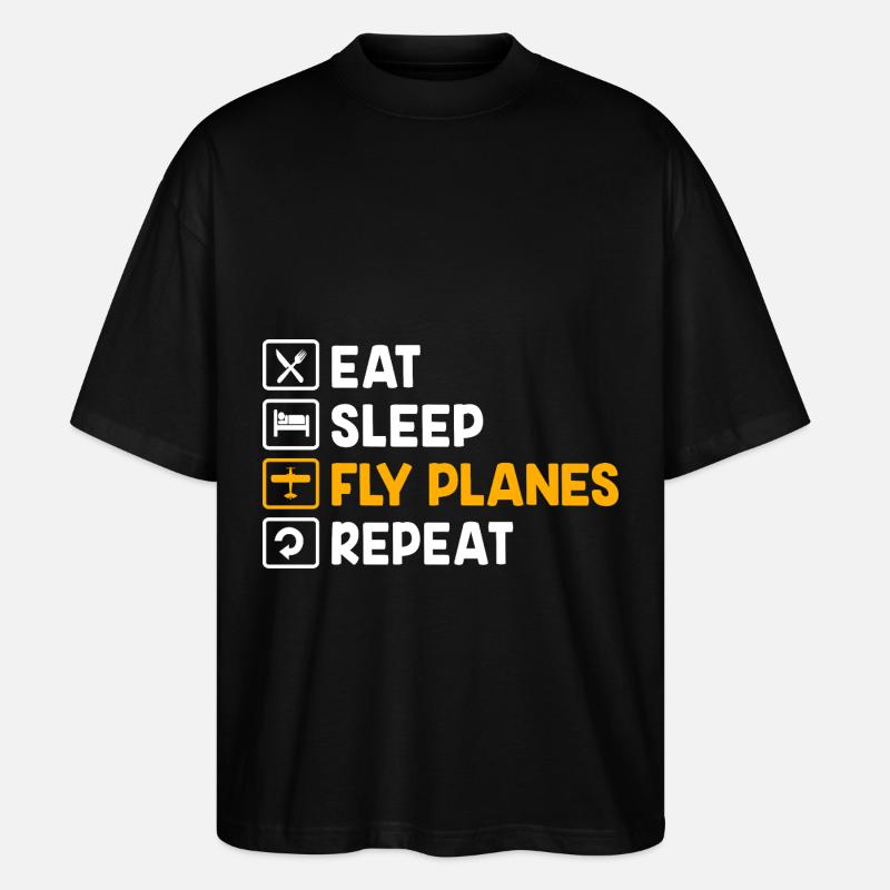 Modellflug Modellflugzeug - Stanley/Stella Oversized Unisex Bio T-Shirt Blaster 2.0 - Schwarz