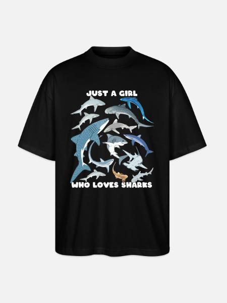 Tigerhaj Blå Haj Hval Haj Haj Arter - Stanley/Stella Oversize Unisex Øko T-shirt Blaster 2.0 - sort