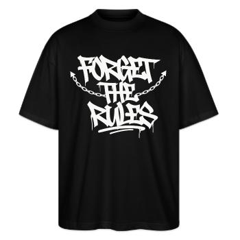 Forget the rules - Stanley/Stella Oversized Unisex Organic T-shirt Blaster 2.0 - black - Front - Alina (178cm) & Michal (187cm)