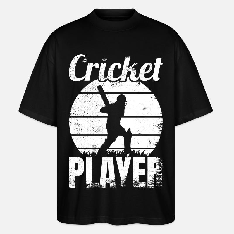 Lustiger Kricketspieler - Stanley/Stella Oversized Unisex Bio T-Shirt Blaster 2.0 - Schwarz