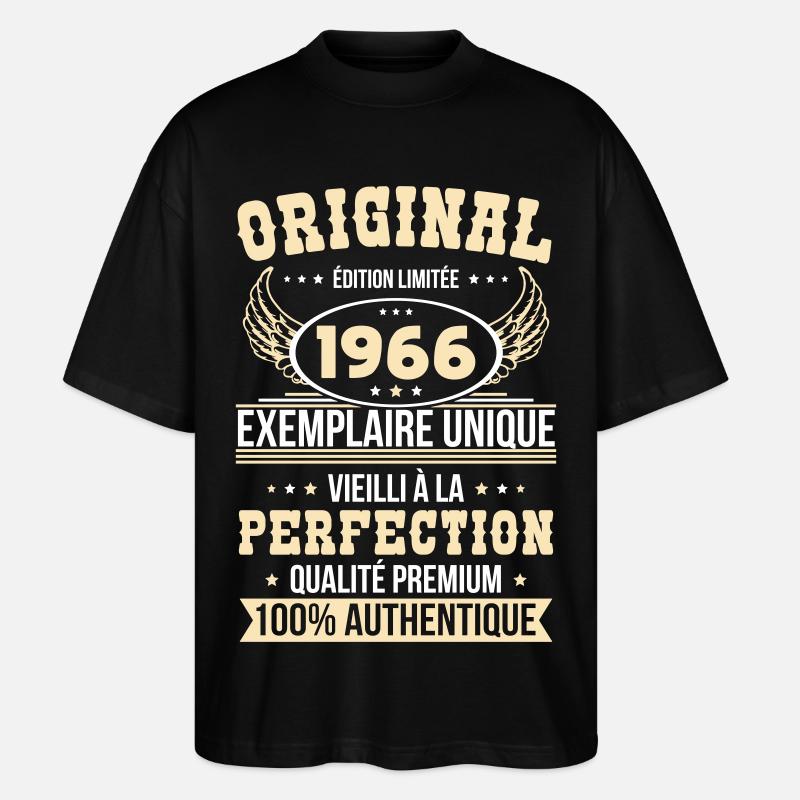 1966 – Einzigartiges Beispiel – Premiumqualität - Stanley/Stella Oversized Unisex Bio T-Shirt Blaster 2.0 - Schwarz