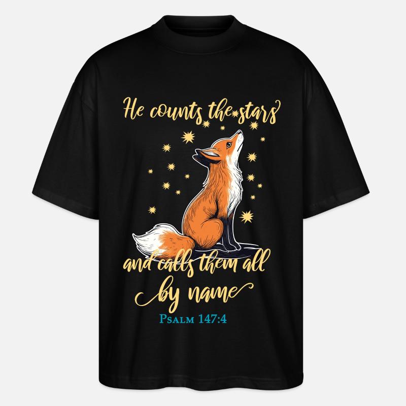 Citation chrétienne de Fox - T-shirt bio Blaster 2.0 coupe oversize Stanley/Stella Unisexe - noir