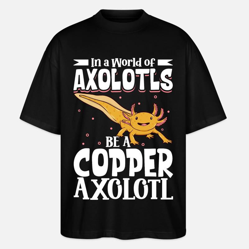 Soyez un Axolotl de Cuivre - T-shirt bio Blaster 2.0 coupe oversize Stanley/Stella Unisexe - noir