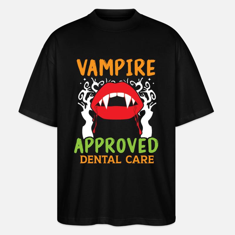 Vampir-geprüfte Zahnpflege. - Stanley/Stella Oversized Unisex Bio T-Shirt Blaster 2.0 - Schwarz