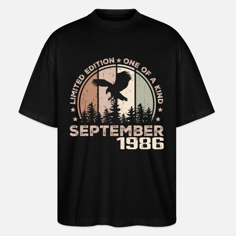 Incomparable depuis septembre 1986 38 Anniversaire - T-shirt bio Blaster 2.0 coupe oversize Stanley/Stella Unisexe - noir