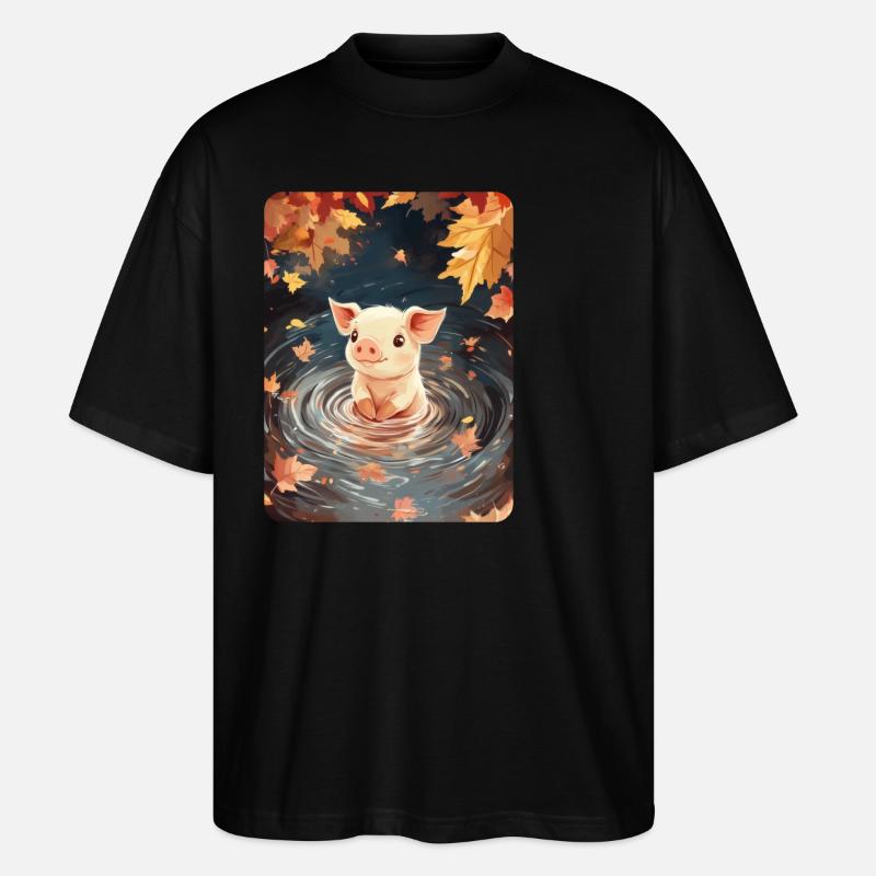 Cochon nageur - T-shirt bio Blaster 2.0 coupe oversize Stanley/Stella Unisexe - noir