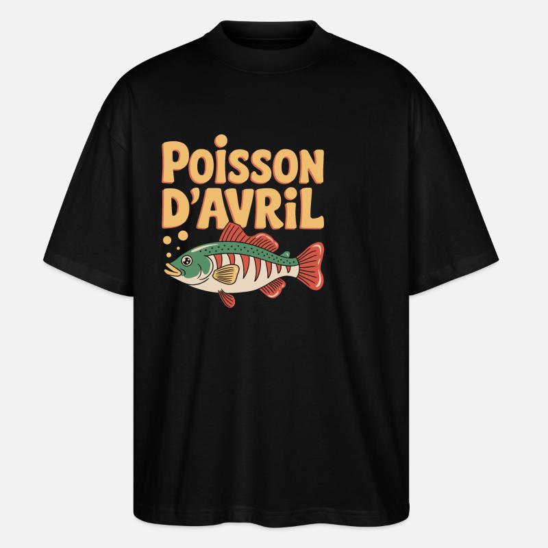 Poisson d'avril - T-shirt bio Blaster 2.0 coupe oversize Stanley/Stella Unisexe - noir