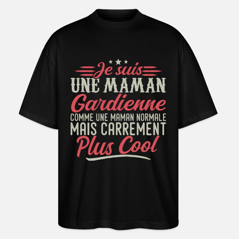 Ich bin Babysitter-Mama, ausgesprochen cool - Stanley/Stella Oversized Unisex Bio T-Shirt Blaster 2.0 - Schwarz