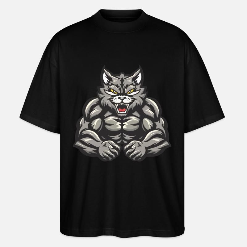 Musculation des muscles du chat - T-shirt bio Blaster 2.0 coupe oversize Stanley/Stella Unisexe - noir