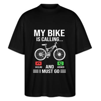 E-Bike EBike E Bike - T-shirt bio Blaster 2.0 coupe oversize Stanley/Stella Unisexe - noir - Devant - Alina (178cm) & Michal (187cm)