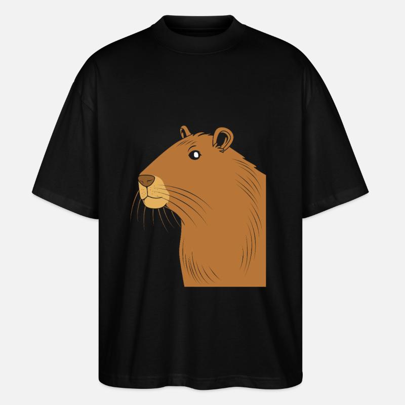 Capybara Capibara - Stanley/Stella Oversized Unisex Bio T-Shirt Blaster 2.0 - Schwarz
