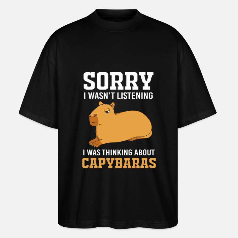 Capybara Capibara - Stanley/Stella Oversized Unisex Bio T-Shirt Blaster 2.0 - Schwarz