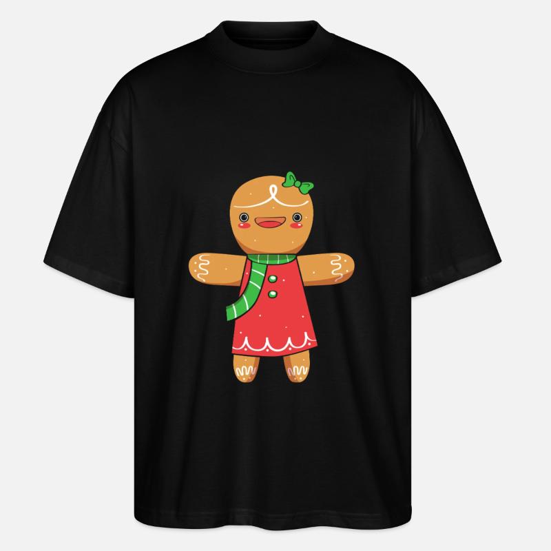 Lebkuchen Weihnachten Lebkuchenmann - Stanley/Stella Oversized Unisex Bio T-Shirt Blaster 2.0 - Schwarz