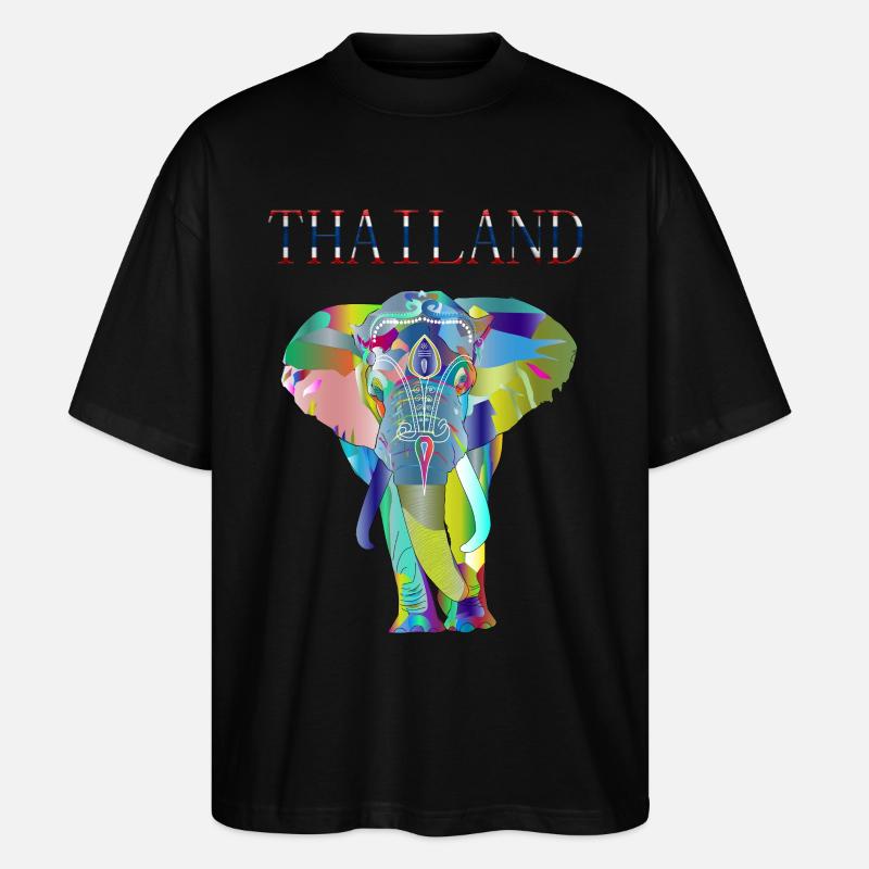 IDÉE CADEAU ÉLÉPHANT DE THAÏLANDE - T-shirt bio Blaster 2.0 coupe oversize Stanley/Stella Unisexe - noir