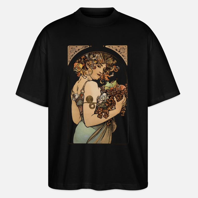 Alfons Mucha - Le Fruit - T-shirt bio Blaster 2.0 coupe oversize Stanley/Stella Unisexe - noir