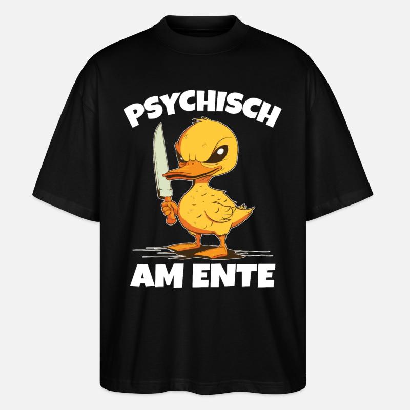 Psychically on the duck - Stanley/Stella Oversized Unisex Organic T-shirt Blaster 2.0 - black