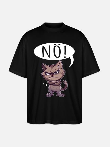 Nope Cat - Stanley/Stella Oversized Unisex Organic T-shirt Blaster 2.0 - black