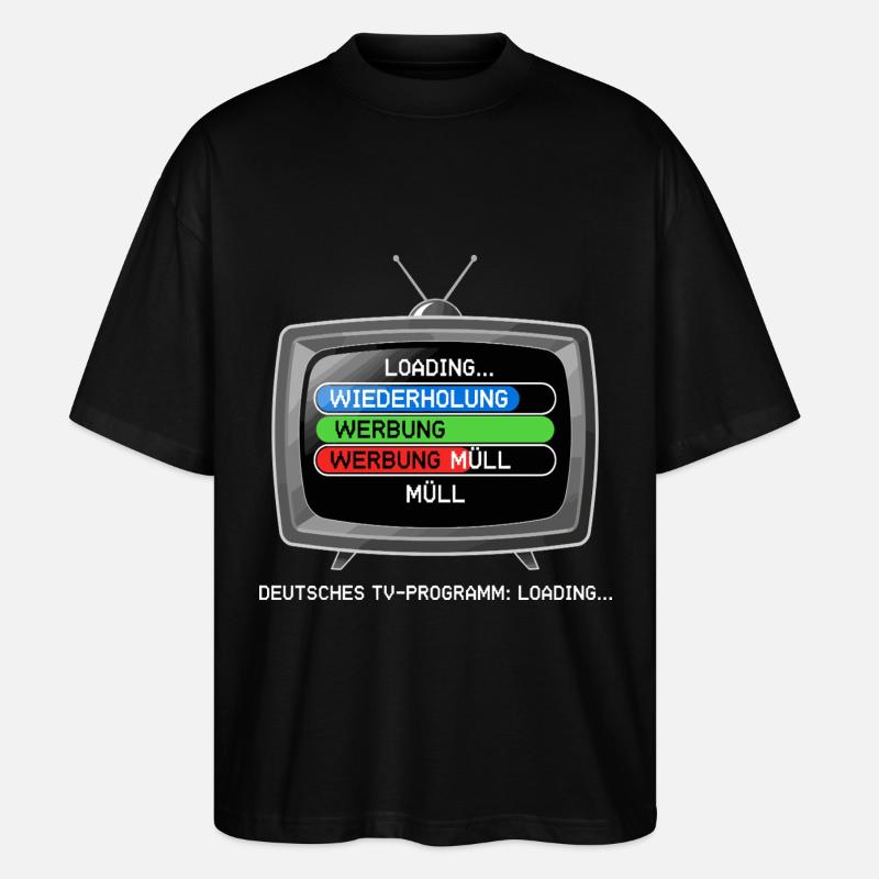 German TV Program: Loading... - Stanley/Stella Oversized Unisex Organic T-shirt Blaster 2.0 - black