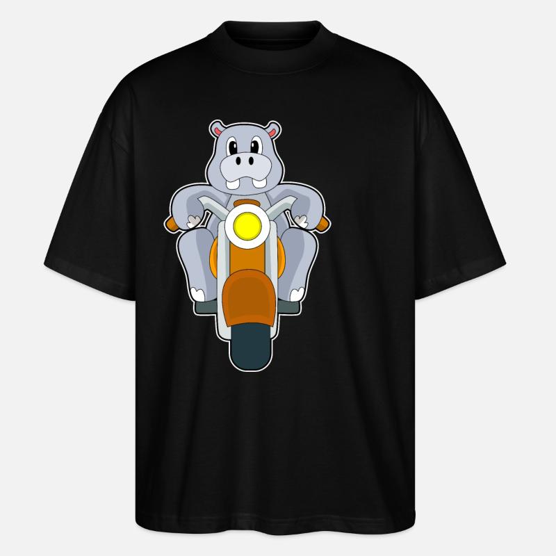 Nilpferd Motorrad - Stanley/Stella Oversized Unisex Bio T-Shirt Blaster 2.0 - Schwarz