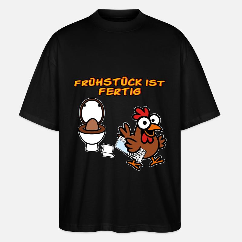 Chicken Makes Breakfast Funny Chickens - Stanley/Stella Oversized Unisex Organic T-shirt Blaster 2.0 - black