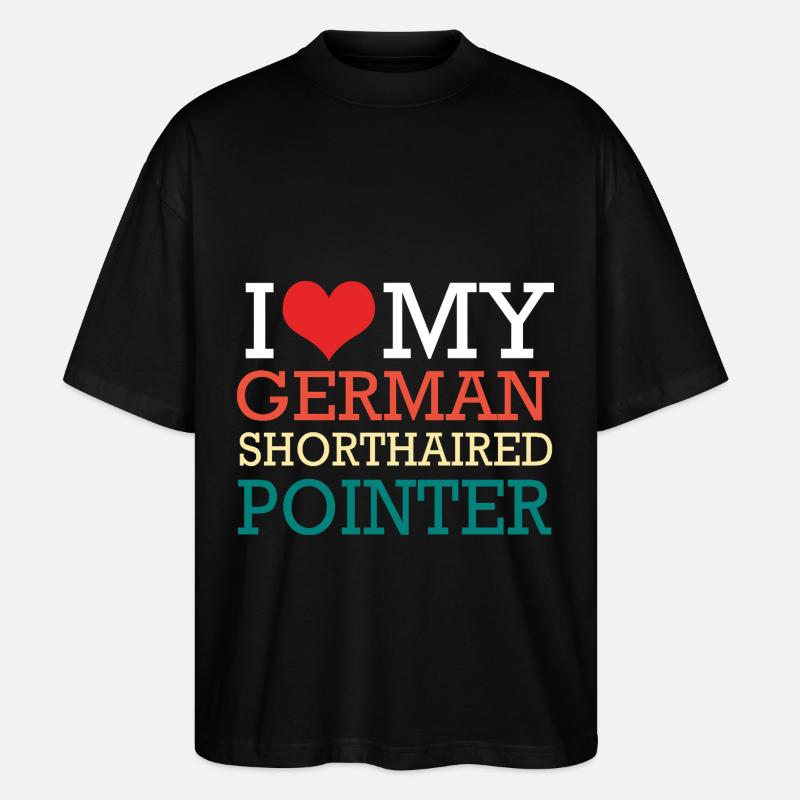 German Pointer Hund Deutsch Kurzhaar - Stanley/Stella Oversized Unisex Bio T-Shirt Blaster 2.0 - Schwarz