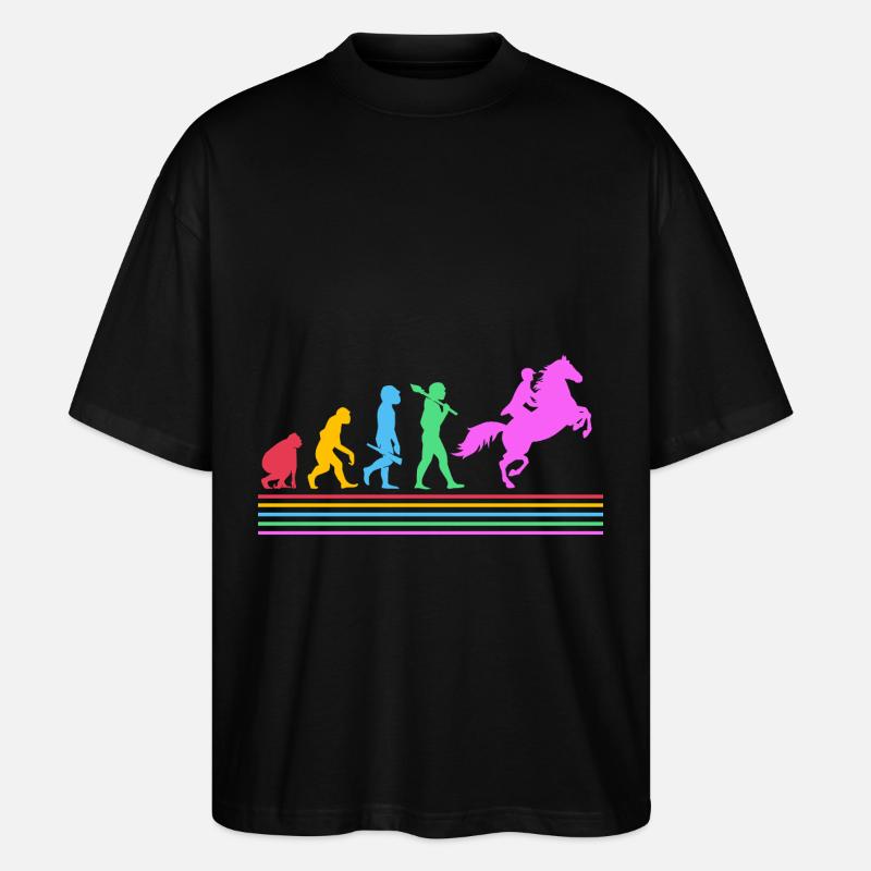 Horse Racing Evolution - Stanley/Stella Oversized Unisex Organic T-shirt Blaster 2.0 - black