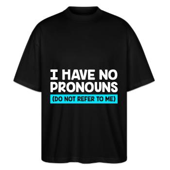 Queer Gender Vielfalt Gay pride LGBT - Stanley/Stella Oversized Unisex Bio T-Shirt Blaster 2.0 - Schwarz - Vorne - Alina (178cm) & Michal (187cm)
