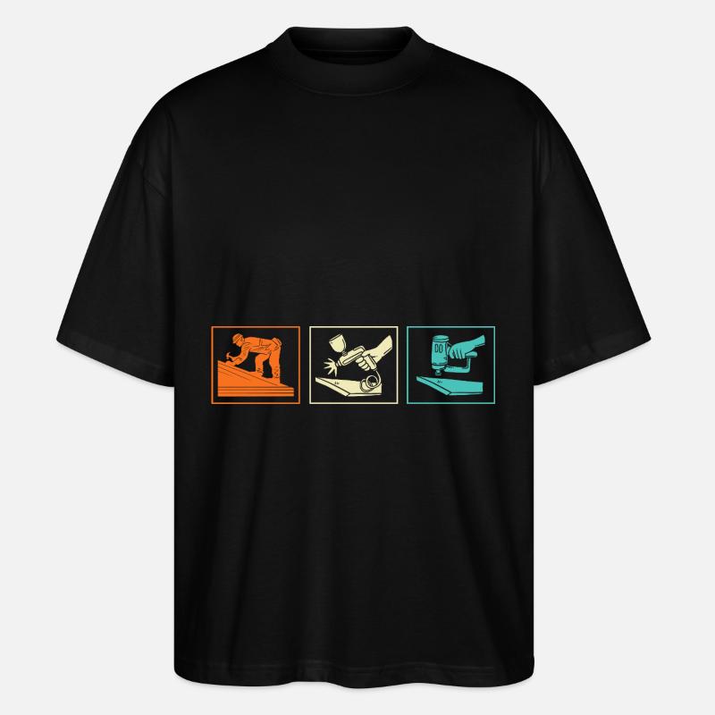Métier de couvreur Métier Dicton - T-shirt bio Blaster 2.0 coupe oversize Stanley/Stella Unisexe - noir