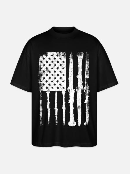 Clarinet USA Flag - Stanley/Stella Oversized Unisex Organic T-shirt Blaster 2.0 - black